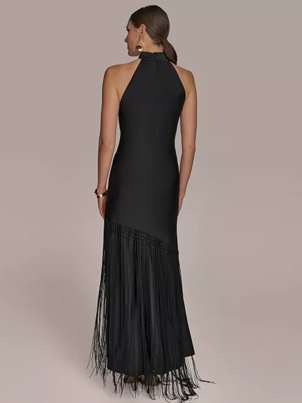 Donna Karan High Neck Fringe Gown - Picture 6 of 13
